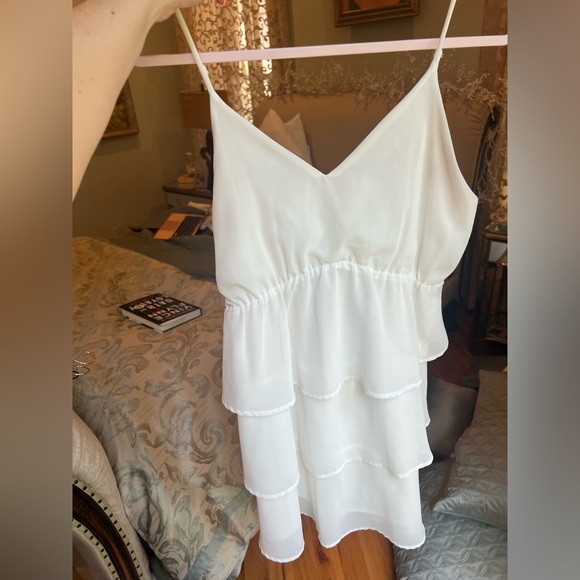 White Tiered Ruffled Dress - Picture 5 of 9